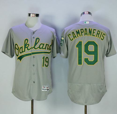 Athletics #19 Bert Campaneris Grey Flexbase Authentic Collection Stitched MLB Jersey